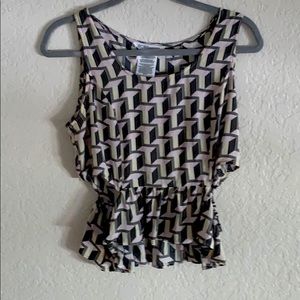 BCBG medium top with geometrical pattern.